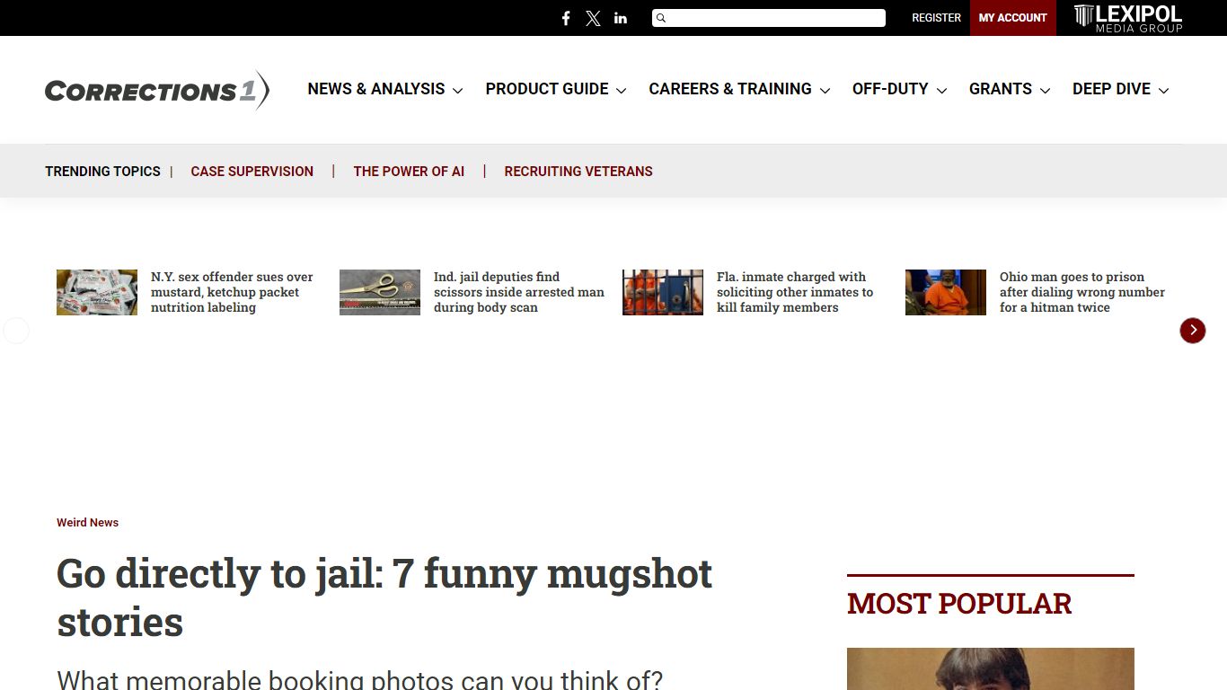 Go directly to jail: 7 funny mugshot stories - Corrections1